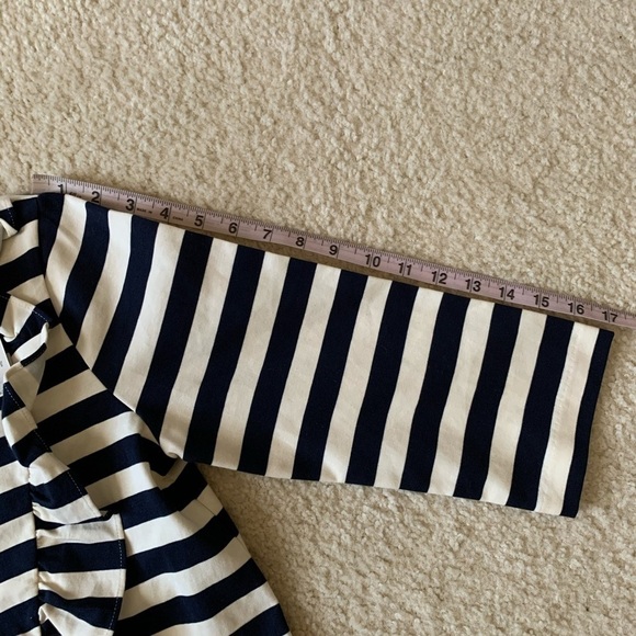NWT J.Crew Striped Cotton Ruffle Blouse Small - Picture 6 of 8